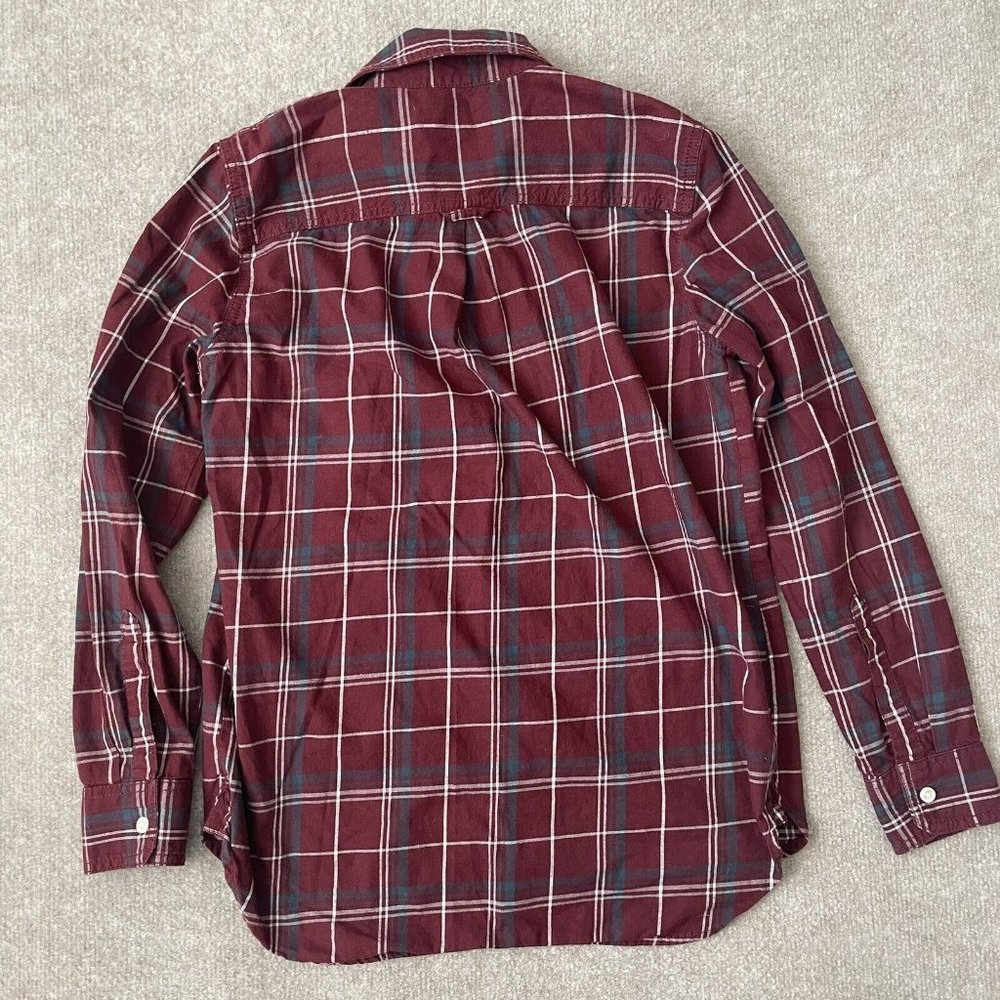 Banana Republic Shirt Womens XS Dark Red Plaid Button Down Casual 100% Cotton - Picture 7 of 7